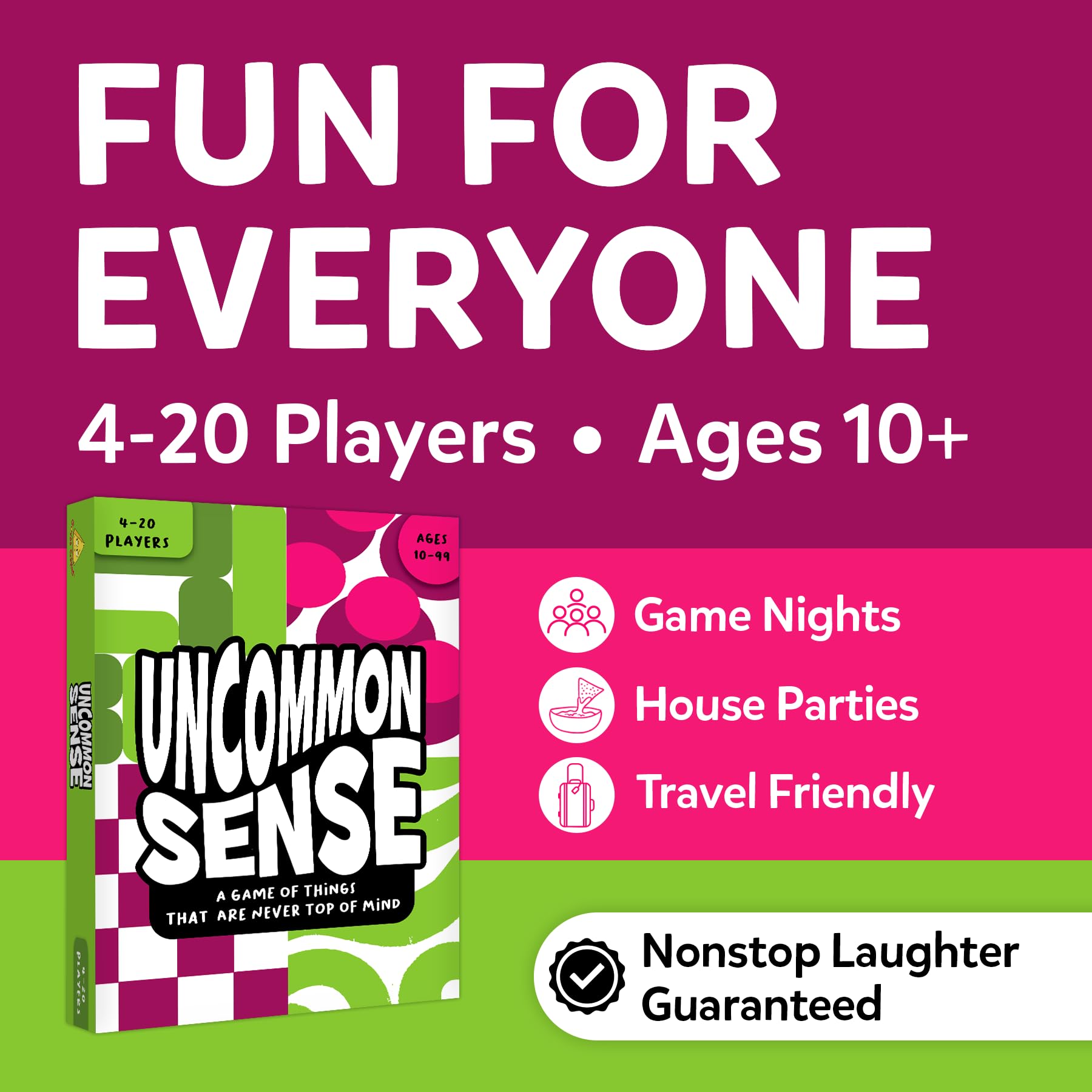 Gouda Games Uncommon Sense – Schnelles, lustiges Ratespiel für Partys, schnell denkende Wortspaß für Erwachsene, Jugendliche und Familien, perfekt für Spielabende, Geschenke ab 10, 11, 12 Jahren, 4–20