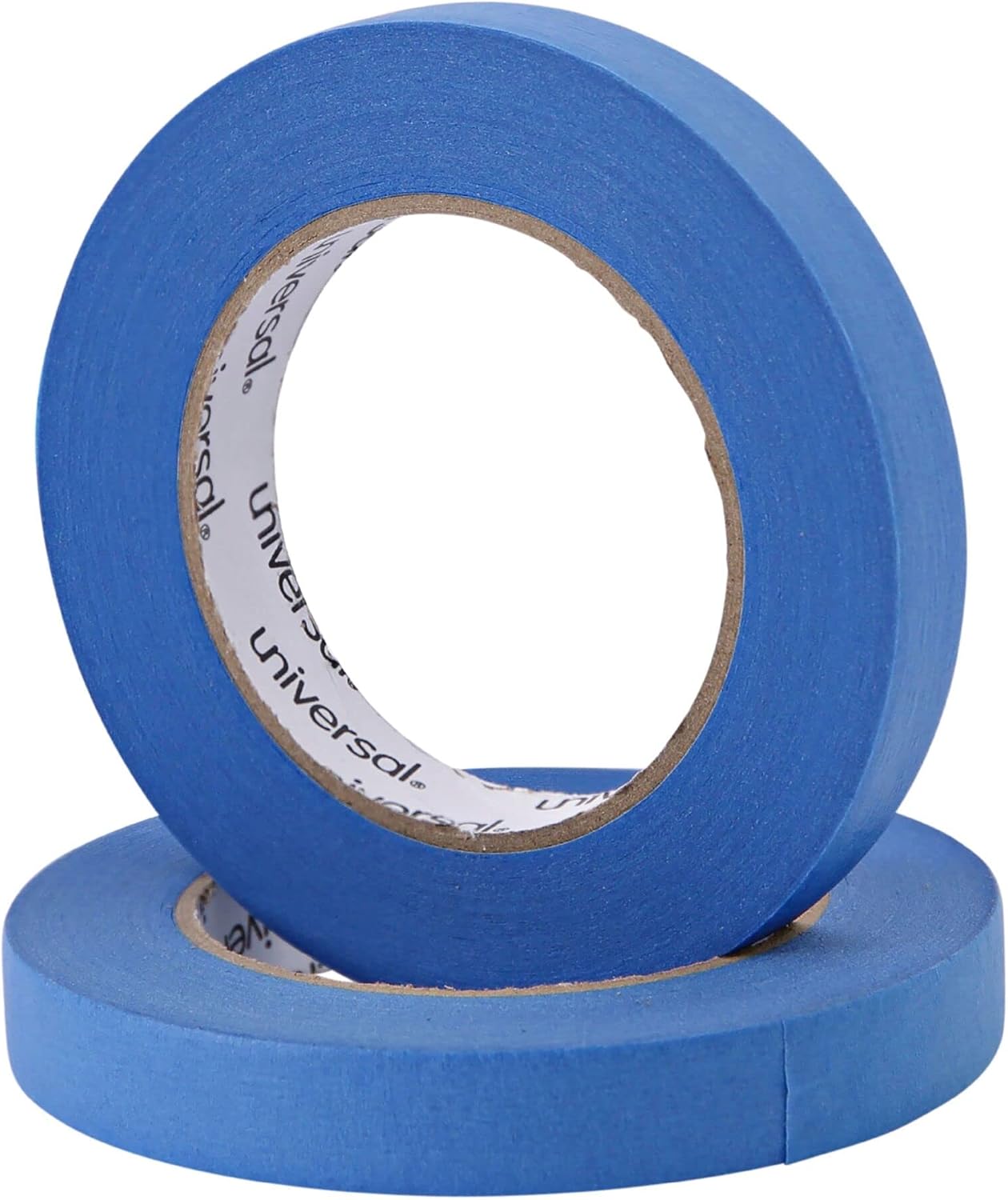 Universal PT14019 Premium Blue Masking Tape w/Bloc-it Technology, 18mm x 54.8m, Blue (Pack of 2)