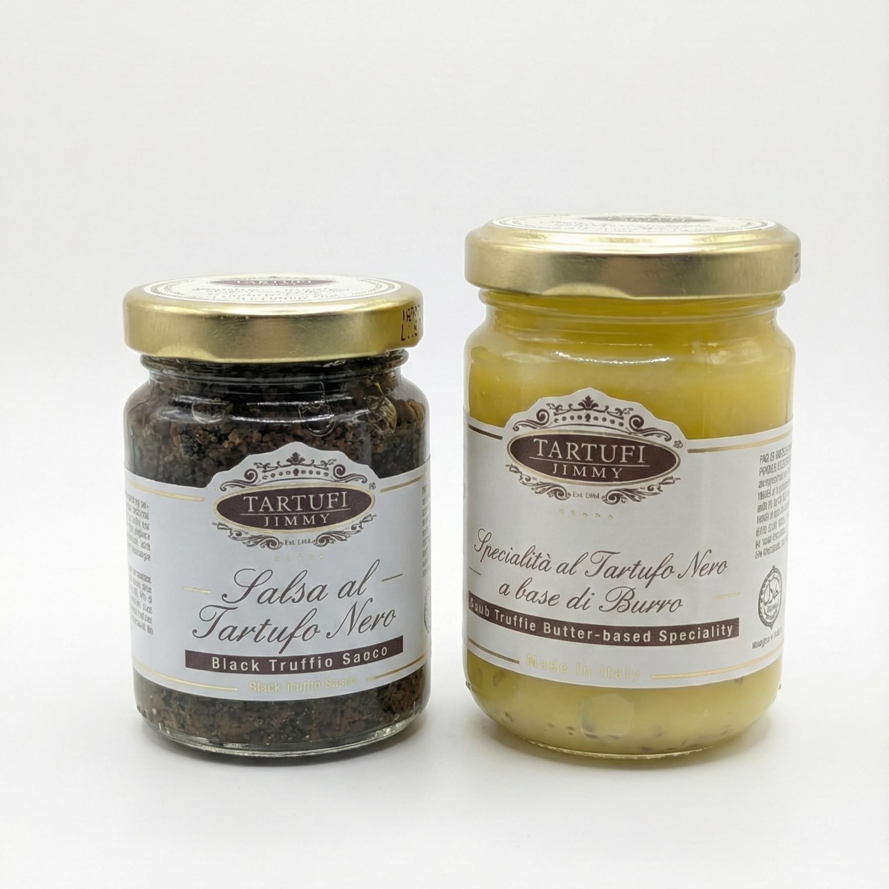 Coffret Gourmet | Beurre à la Truffe Noire 120g + Sauce à la Truffe Noire 90g | Condiments Italiens Raffinés pour Pâtes, Risottos, Viandes & Bruschette | Made in Italy