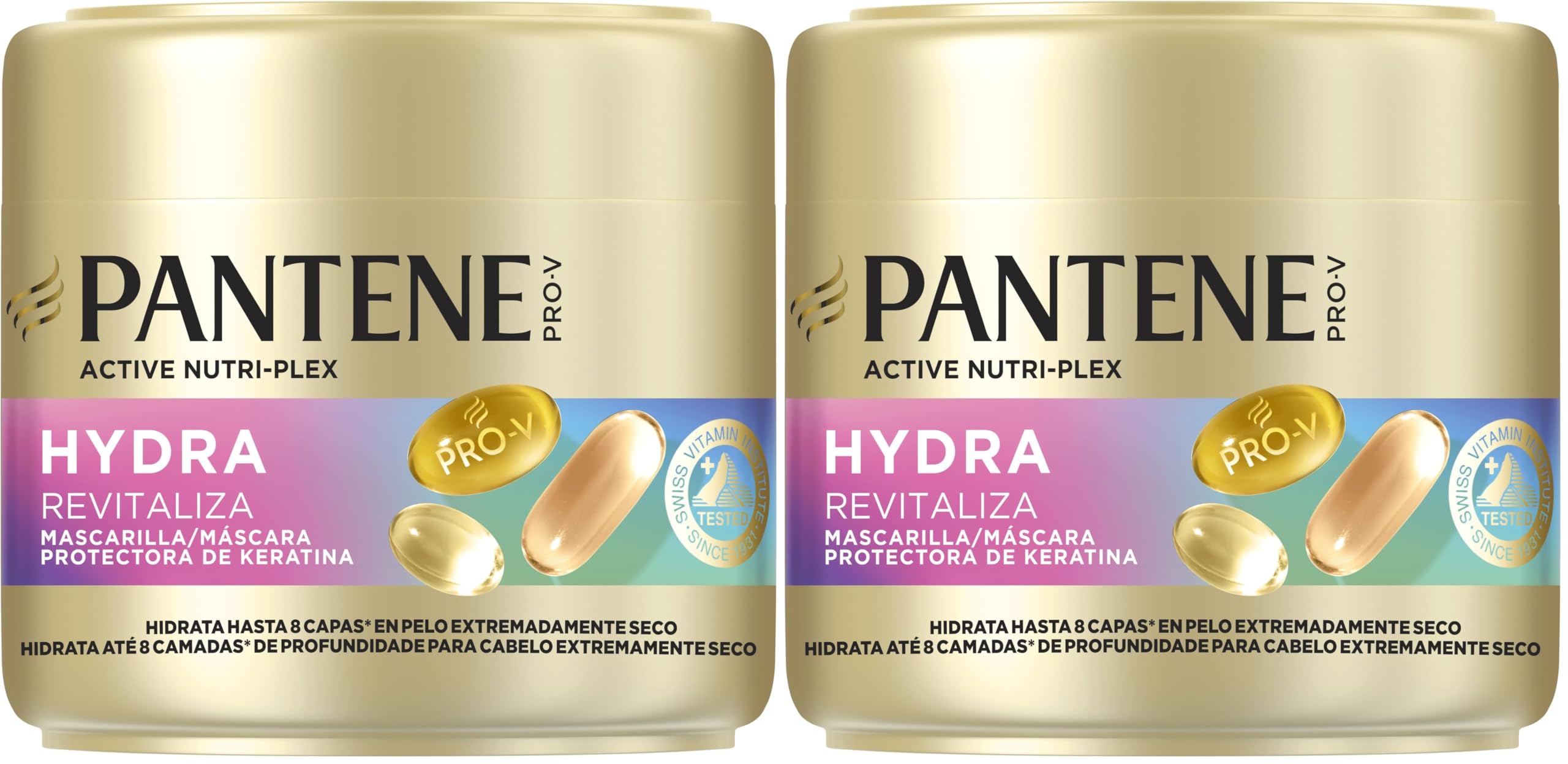 Pantene Pro-V Hydra Revitaliza Mascarilla Protectora de Keratina 300ml para Pelo Extremadamente Seco. Nutre hasta 8 Capas de Profundidad y Fija la Humedad. Fórmula Pro-V y Active Nutri-Plex con descuento