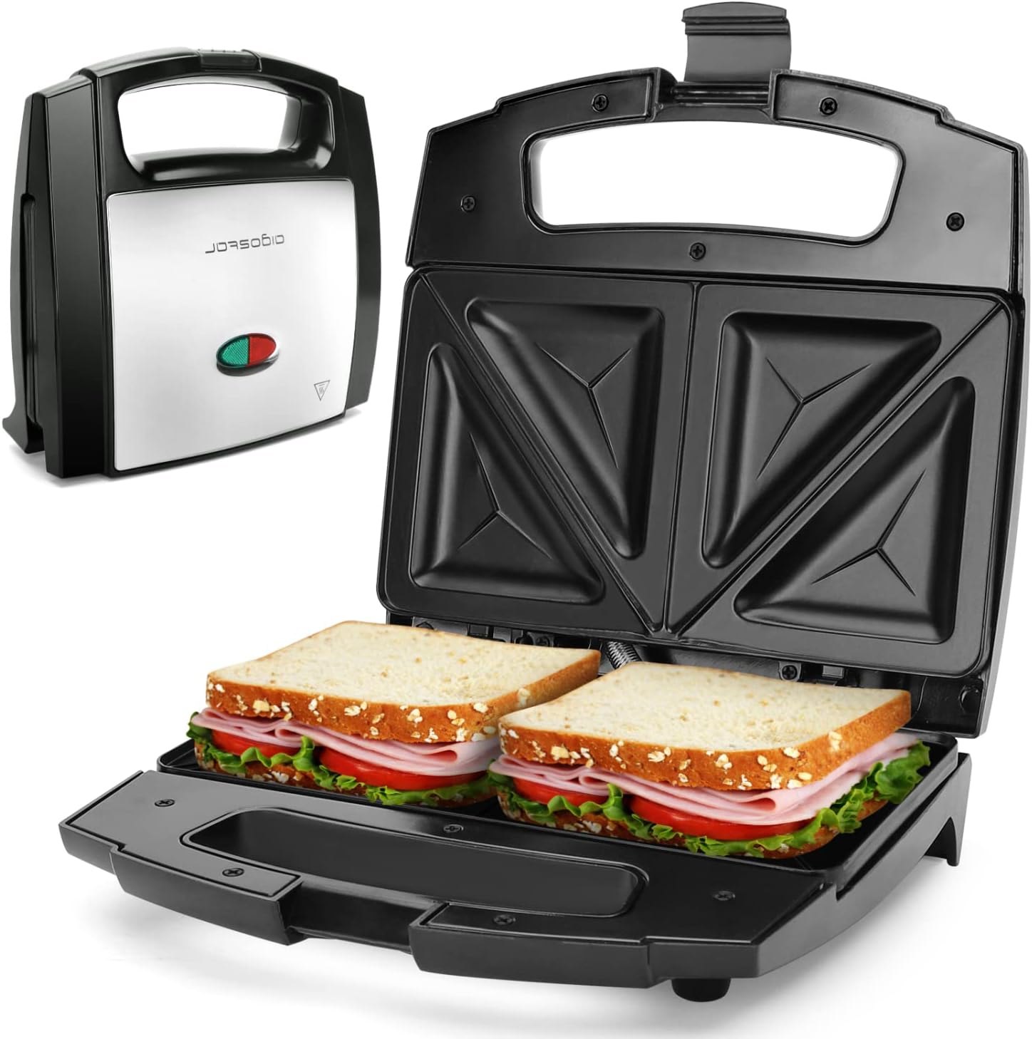 3in1 Sandwich Maker, 750 W Sandwich Toaster, 3 Removable Grill Plates