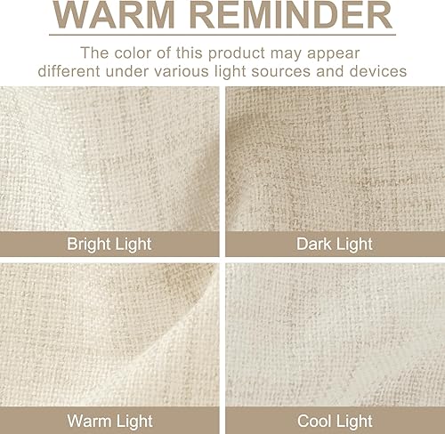 Miniatura 9 de 100% Blackout Shield Cortinas opacas de lino para dormitorio de 102 pulgadas de largo, con pestaña trasera, bolsillo para barra, cortinas para sala