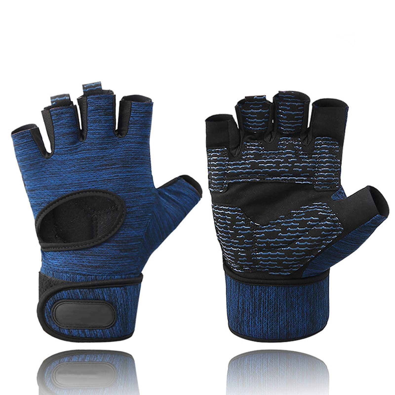 Guanti da guida senza dita, guanti sportivi, guanti mezze dita, guanti for sollevamento pesi for allenamento in palestra, supporto for polso lungo traspirante for uomini e donne, mezze dita con protez