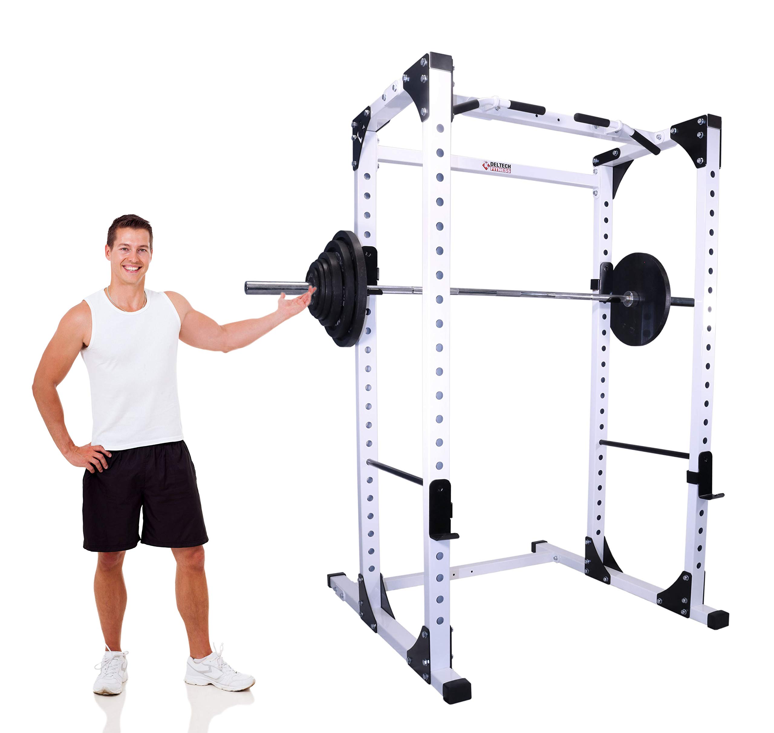 DF825- Heavy Duty Pro Squat Rack/Power Rack by Deltech Fitness- 1000 lb Capacity- For Home Gym