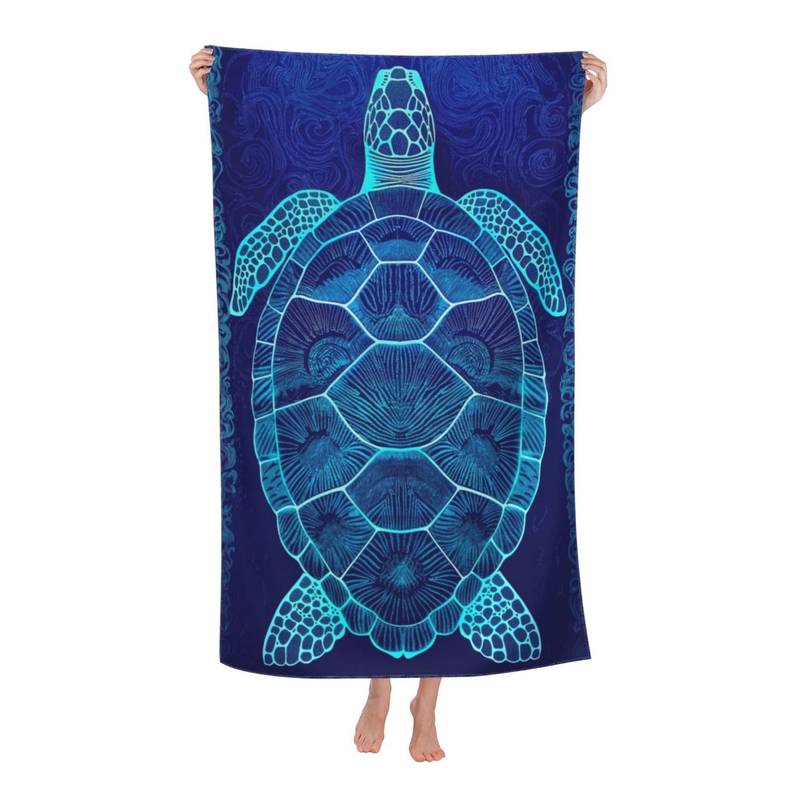 PinkSheep Kids Hooded Beach Towel - Turtle Design, 400 GSM Cotton, Poncho Style With Sleeves For Ages 3-6 - View #8