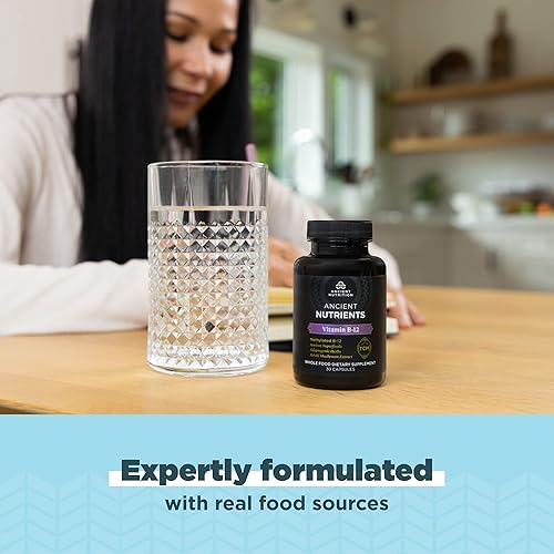 Miniatura 5 de Ancient Nutrition Suplemento de vitamina B12, apoya el metabolismo energético y la salud del sistema nervioso, hierbas adaptogénicas, activadas con