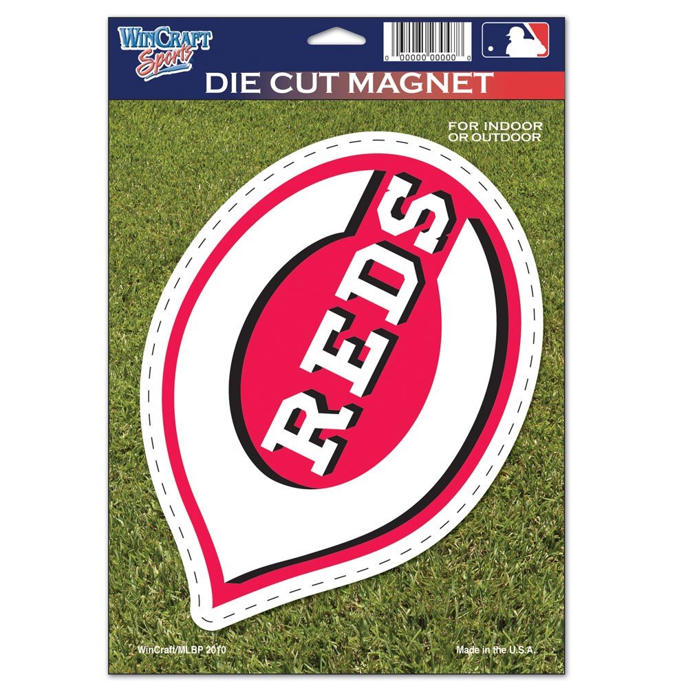 MLB Cincinnati Reds 93329010 Die Cut Logo Magnet, Small, Black