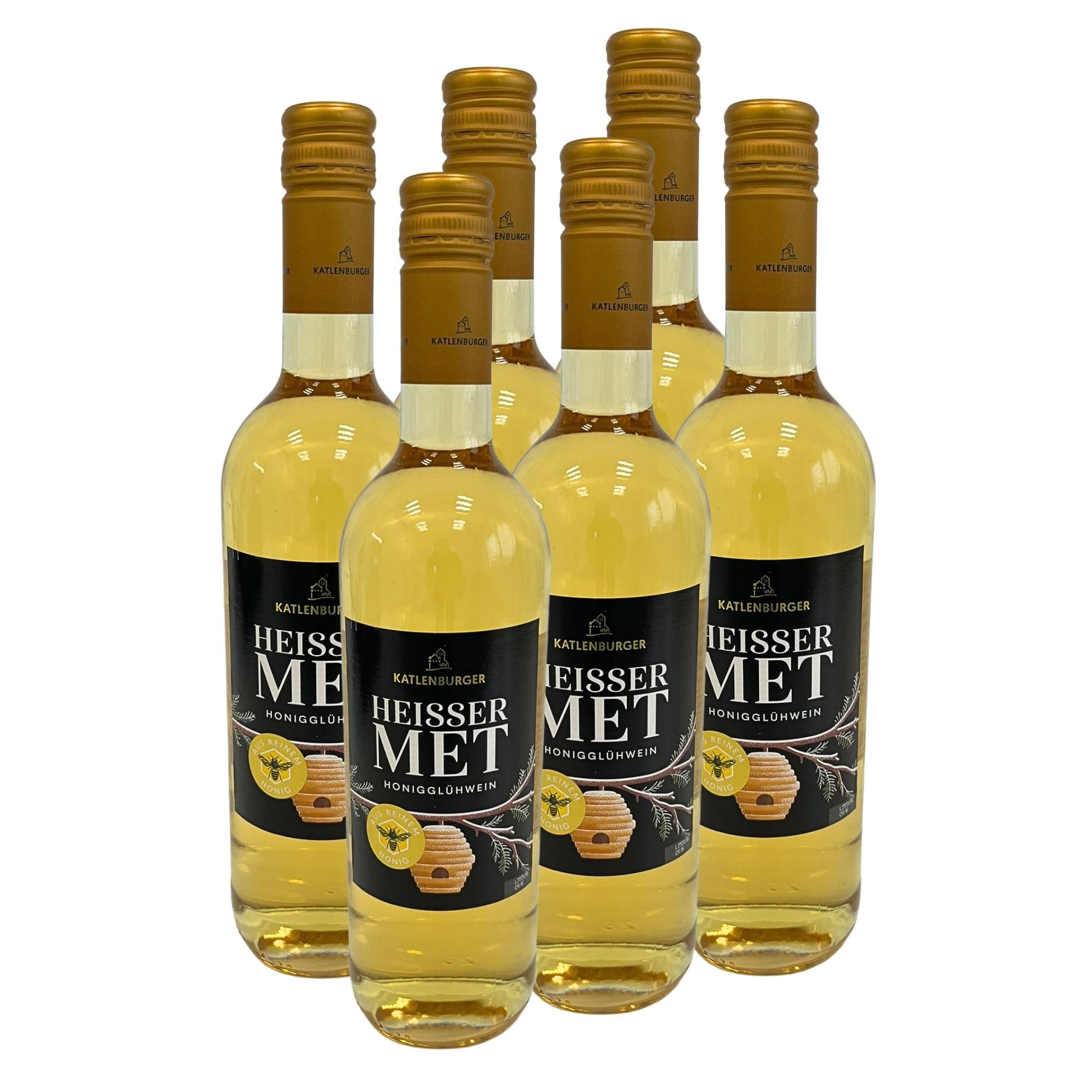 6x Heisser Met - Honig Glühwein 0,75l Flasche im Karton