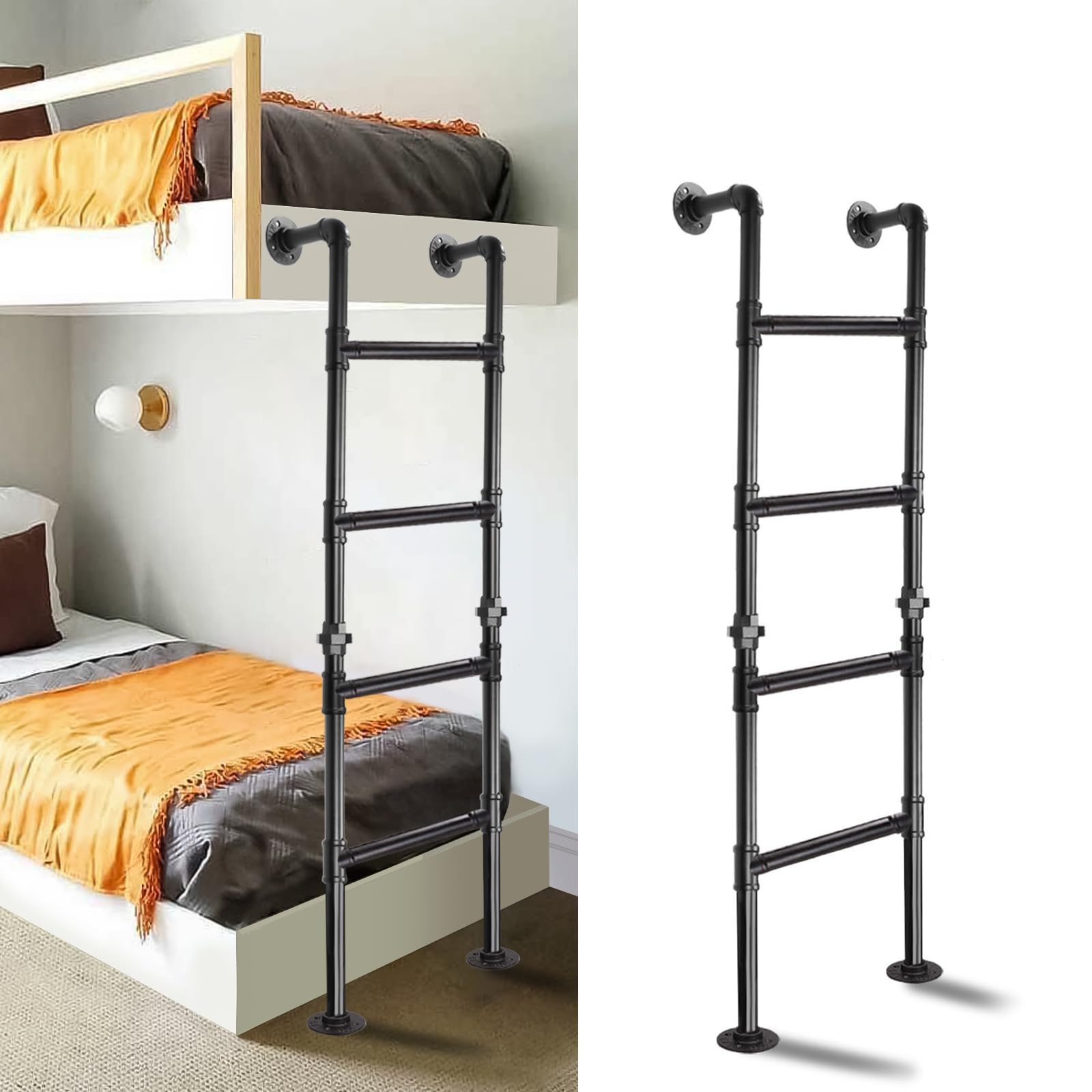 Emergency Fire Escape Ladder For Basement Window Well Covers 4896 Inch Small Wrought Iron Loft Ladder For High Bed Climbing Ladders For Egress Outside