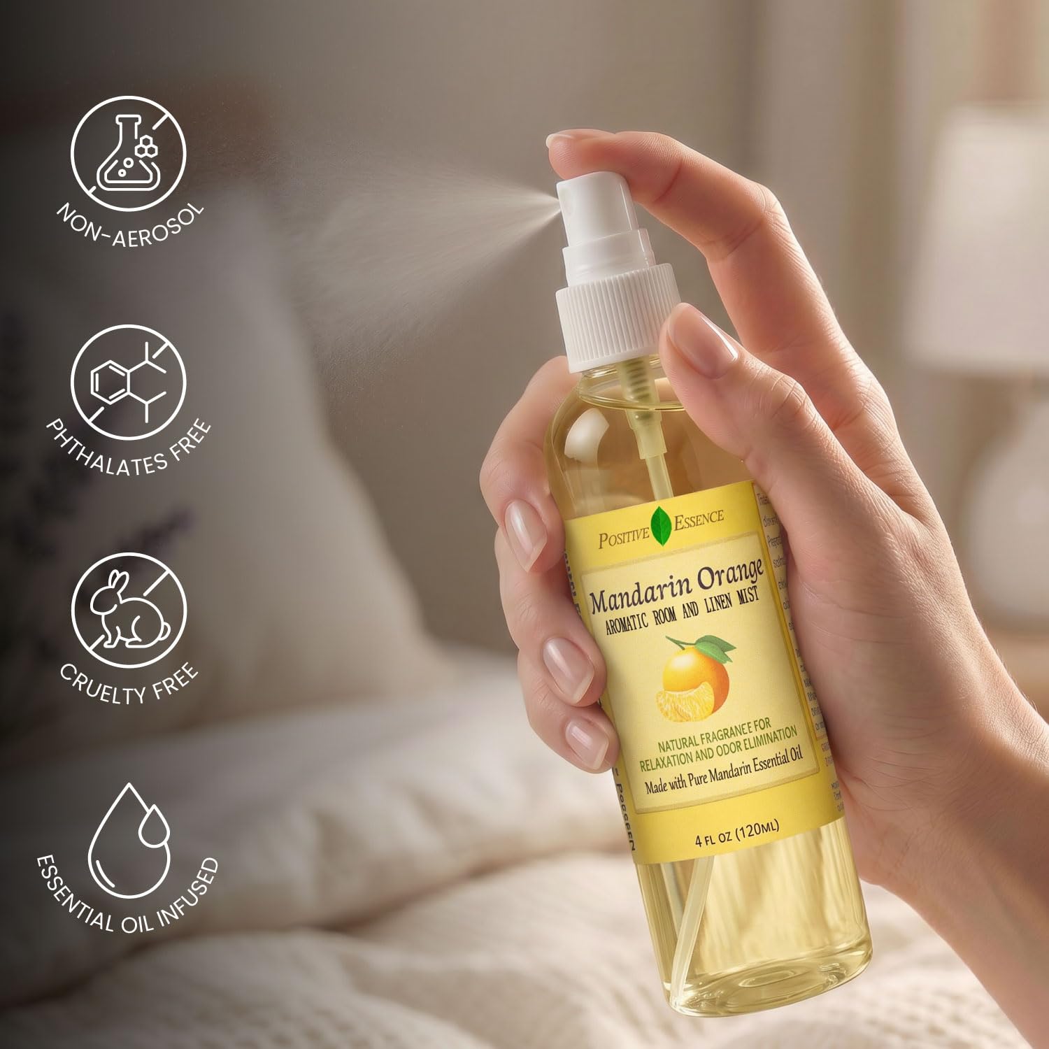 Mandarin Orange Room Spray & Linen Spray, Home Fragrance, 4.06 fl oz view 2