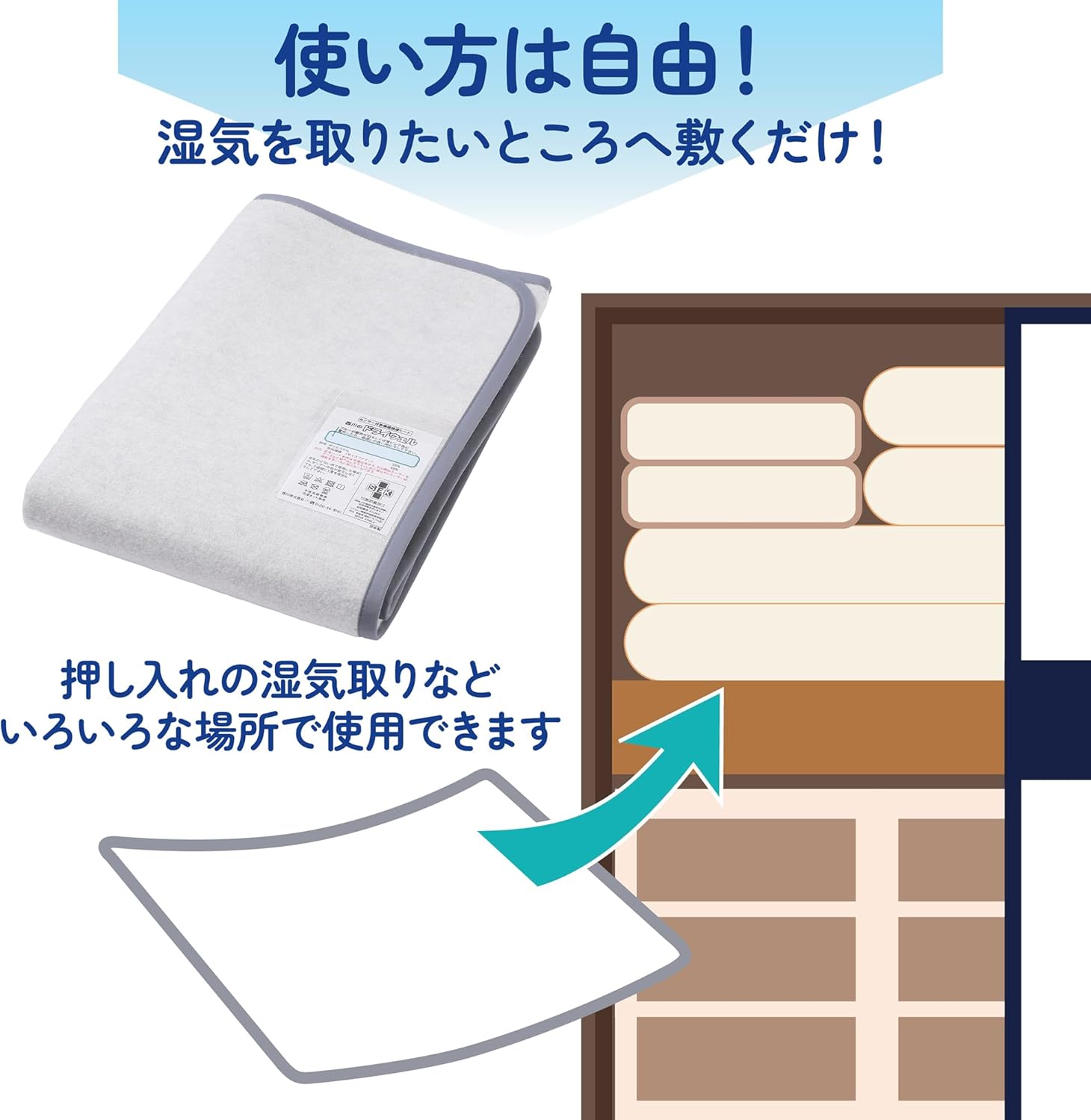 nishikawa ドライウェル 除湿シート ダブル 130x180cm 除湿シート