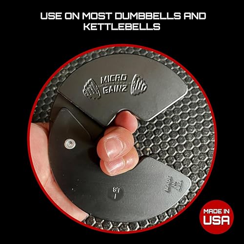 Miniatura 6 de Micro Gainz - Mancuernas fraccionarias de 1 libra, 2 o 4 piezas, diseñadas para entrenamiento con mancuernas y micro carga, fabricadas en Estados