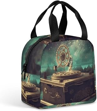 Dream Music Box Lunch Bag Portable Insulated Lunch Box Reusable Cooler Bag Lunch Tote Bag for Women Men Work Travel Picnic