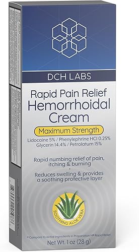 Crema de tratamiento de hemorroides de alivio rápido, máxima fuerza para aliviar el dolor, ardor, picazón, hinchazón y molestias, aloe vera para