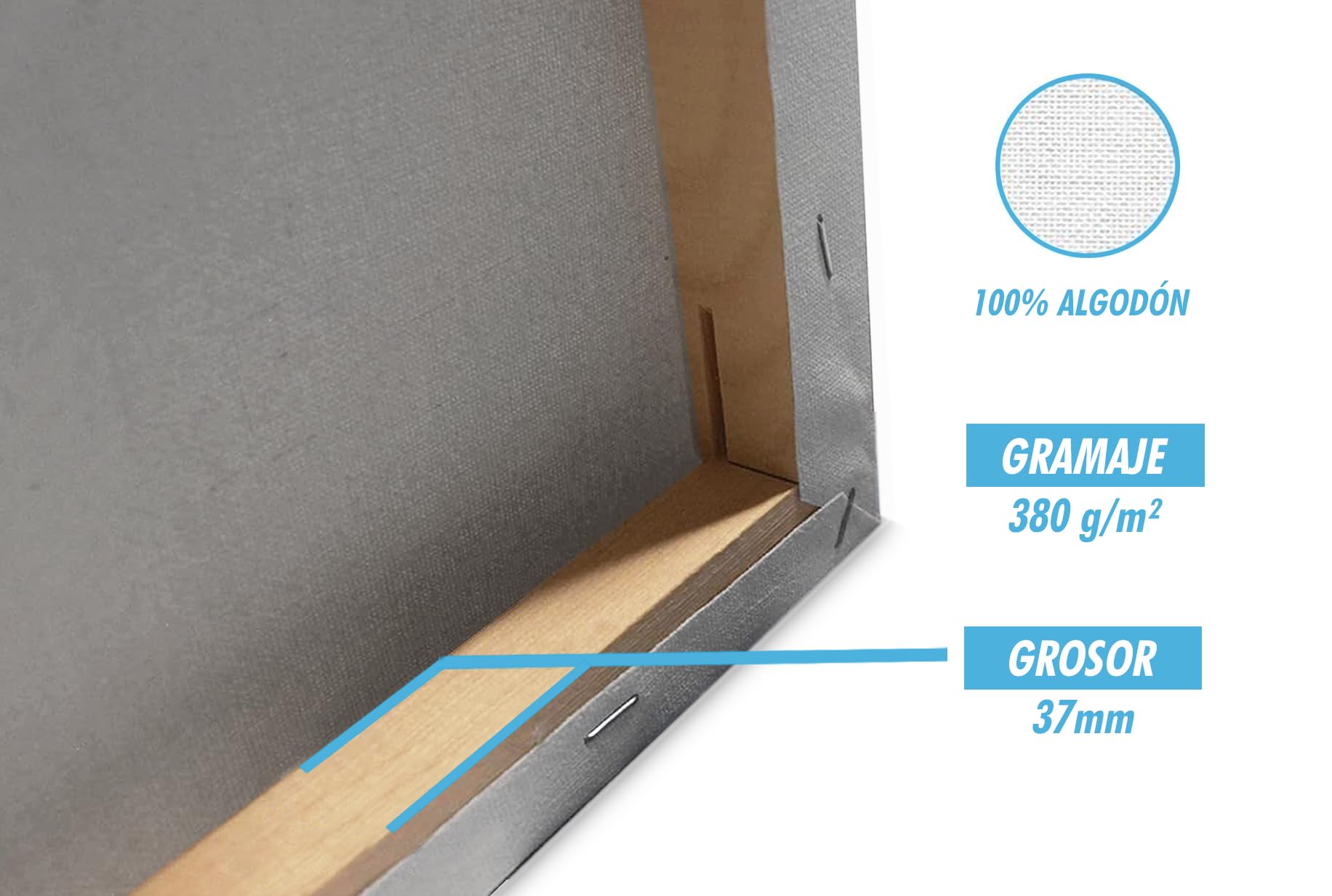 CHELY INTERMARKET MOD561 Lienzos Para Pintar 50x70 CM Pack 4 Unidades Bastidor Madera 37 MM Algodón Blanco Preimprimado Profesional Para Acrílico Óleo Manualidades Bellas Artes Artistas Aficionados