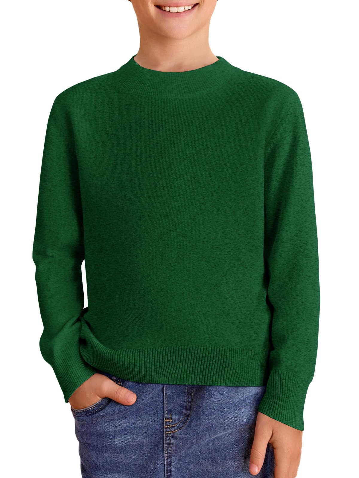 Boys Sweaters Kids Crewneck Long Sleeve Knit Pullover Sweater 5-14 Years