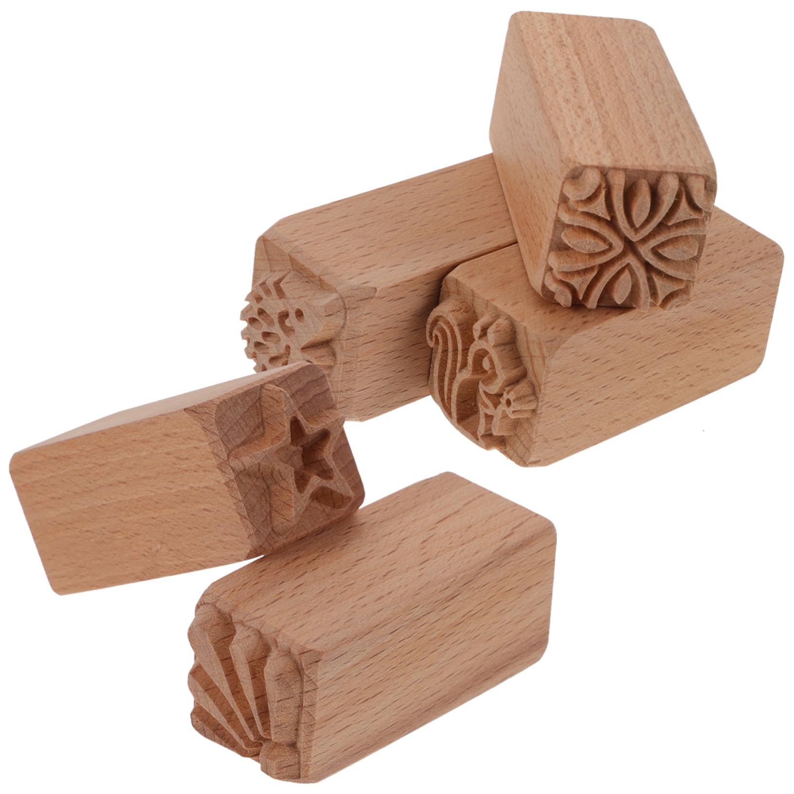 Lurrose 3 Juegos Sello De Textura De Madera Sellos De Arcilla Mousse Cacerola Horneando Pastel Estaño Estampadores Para Hornear Sello De Postre Moldes Para Hacer Postres 5 Piezas * 3