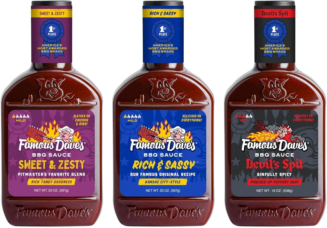 BBQ Variety Pack With Devil's Spit, Sweet & Zesty and Rich & Sassy, Grill, Smoke, Bake, 20 Ounce 3-Pack