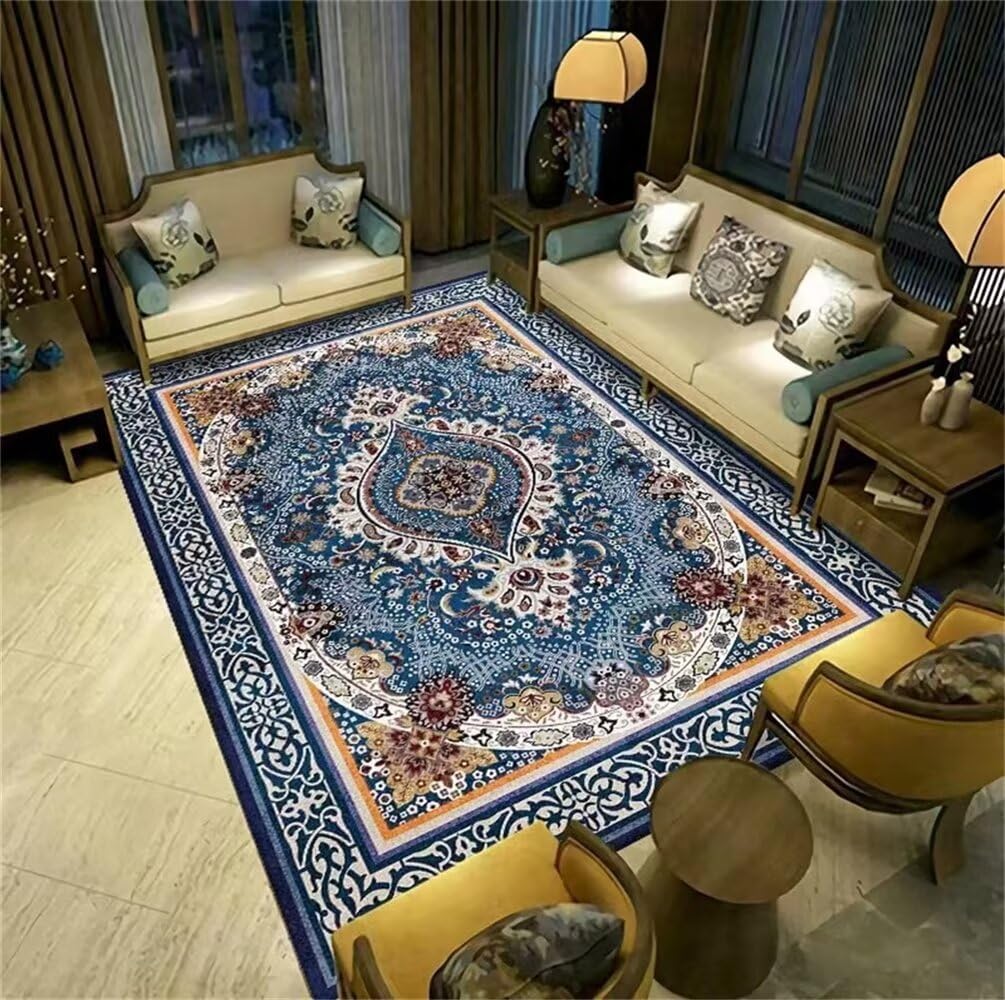 Tapis de chambre bleu vintage pour créer un espace cocooning