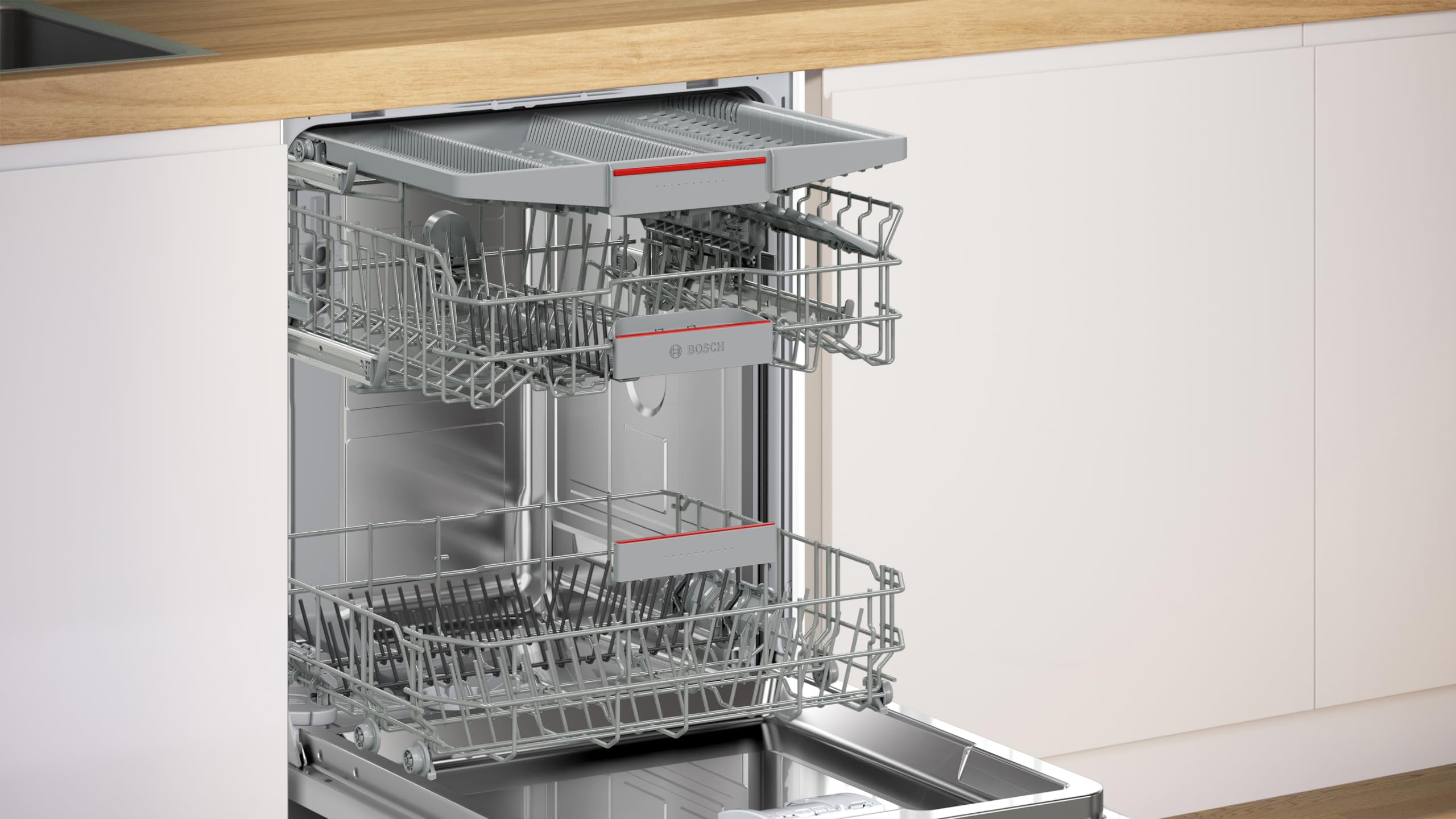 Bosch SMV4ECX23G Series 4, Fully Integrated Dishwasher 60cm, Smart Start, Extremely Quiet, Glass Care, Efficient Dry, InfoLight Floor Indicator, Rackmatic Adjustable Basket, Home Connect, AquaStop — view 4