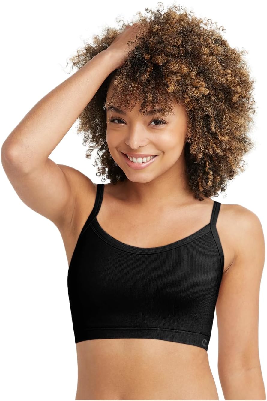 Champion Women's Seamless Racerback C-Logo Bralette - Soft, Supportive, and Stylish, Nylon Blend