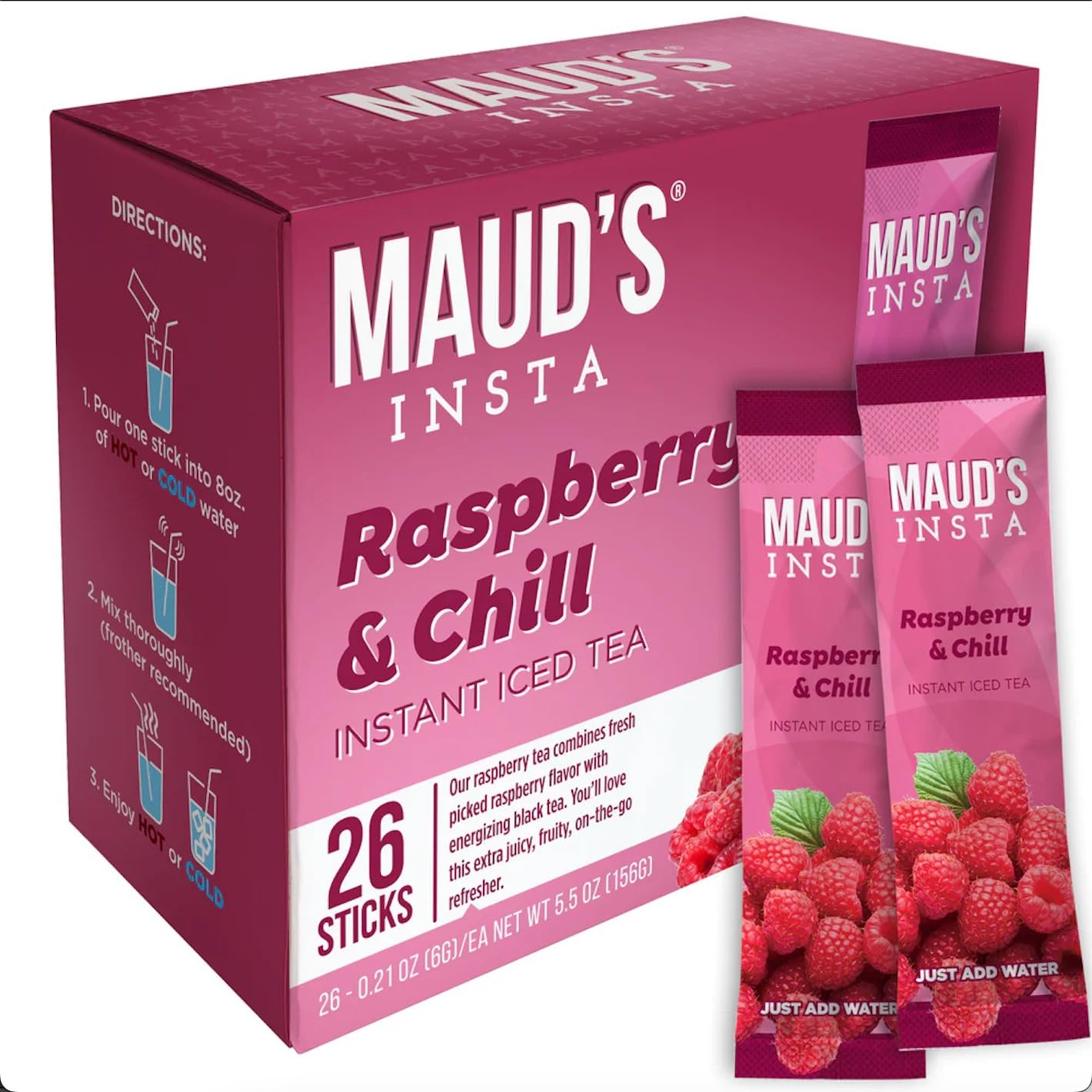 Amazon.com : Maud's Instant Raspberry Tea (Insta Raspberry & Chill ...