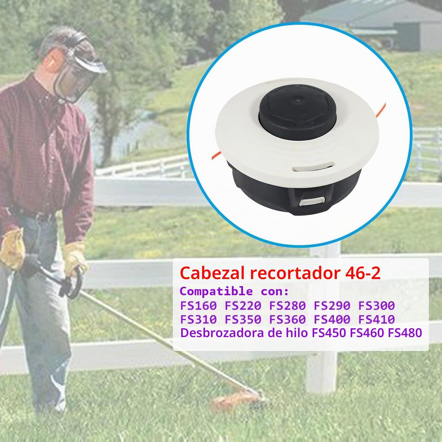 46-2 cabezales de repuesto para desbrozadora Stihl AutoCut 46-2 FS220 FS280 FS290 FS300 FS310 FS350 FS360 FS400 FS410 FS450 FS460 FS480 FS490, para Autocut 48-50 Número de pieza: 4003 710 2115