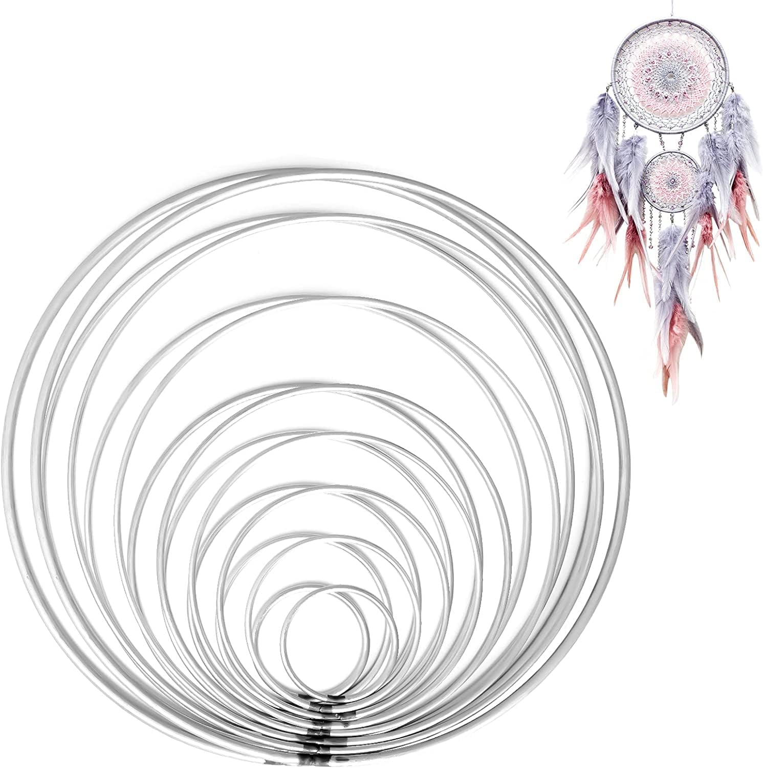 20 Anelli In Metallo Per Fai Da Te E Hobby – Misure Da 10 A 20 Cm