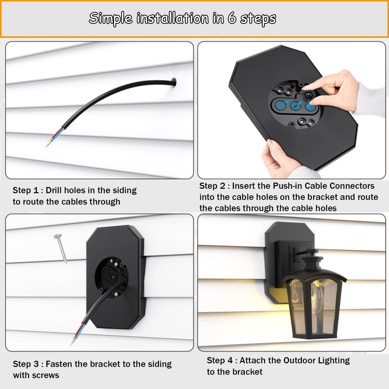 Siding Mounting Bracket for Outdoor Light Vinyl Siding Hangers for Porch Lights Wall Sconce Motion Flood Lights Outdoor -Short Version