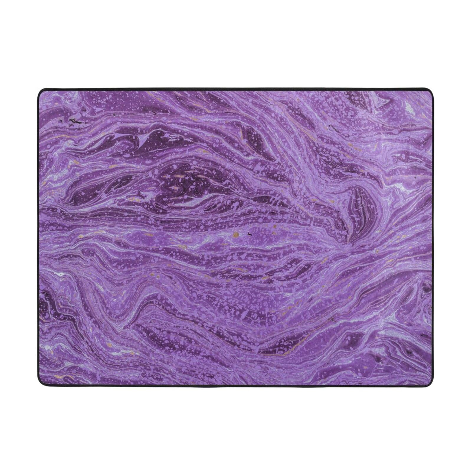 Tapis marbre violet PEIXEN moquette flanelle douce salon chambre 120x160