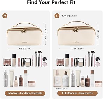 Prite Large Capacity Makeup Bag Portable Travel Cosmetic Bag Waterproof Toiletry Case with Clear Divider and Handle