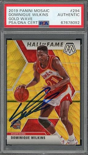 Dominique Wilkins 2019 Panini Mosaic Gold Wave Signed Card #294 Auto PSA disponible en Yaxa Peru