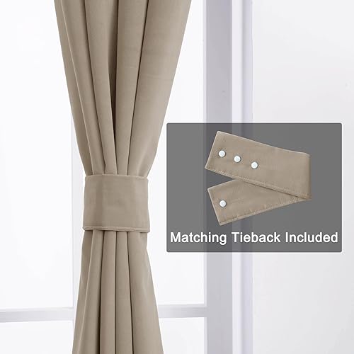 Miniatura 9 de Fcoise - Cortinas opacas de terciopelo de 54 pulgadas de largo, panel de cortina con ojales antioxidantes, 100 % bloqueo de luz, para puerta,