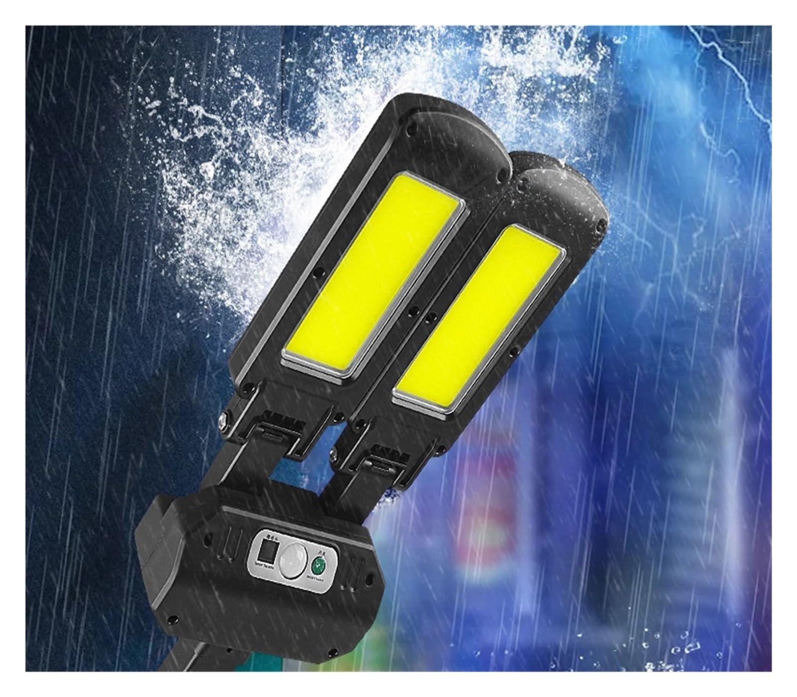 RéVerbèRes Solaires MenéS, Puissant 5000 Lumens Réverbères Solaires Extérieur 3000W Étanche Lampe Solaire Extérieure avec Capteur Réverbère De Jardin RéVerbèRe De SéCurité Durable(Kit 3)