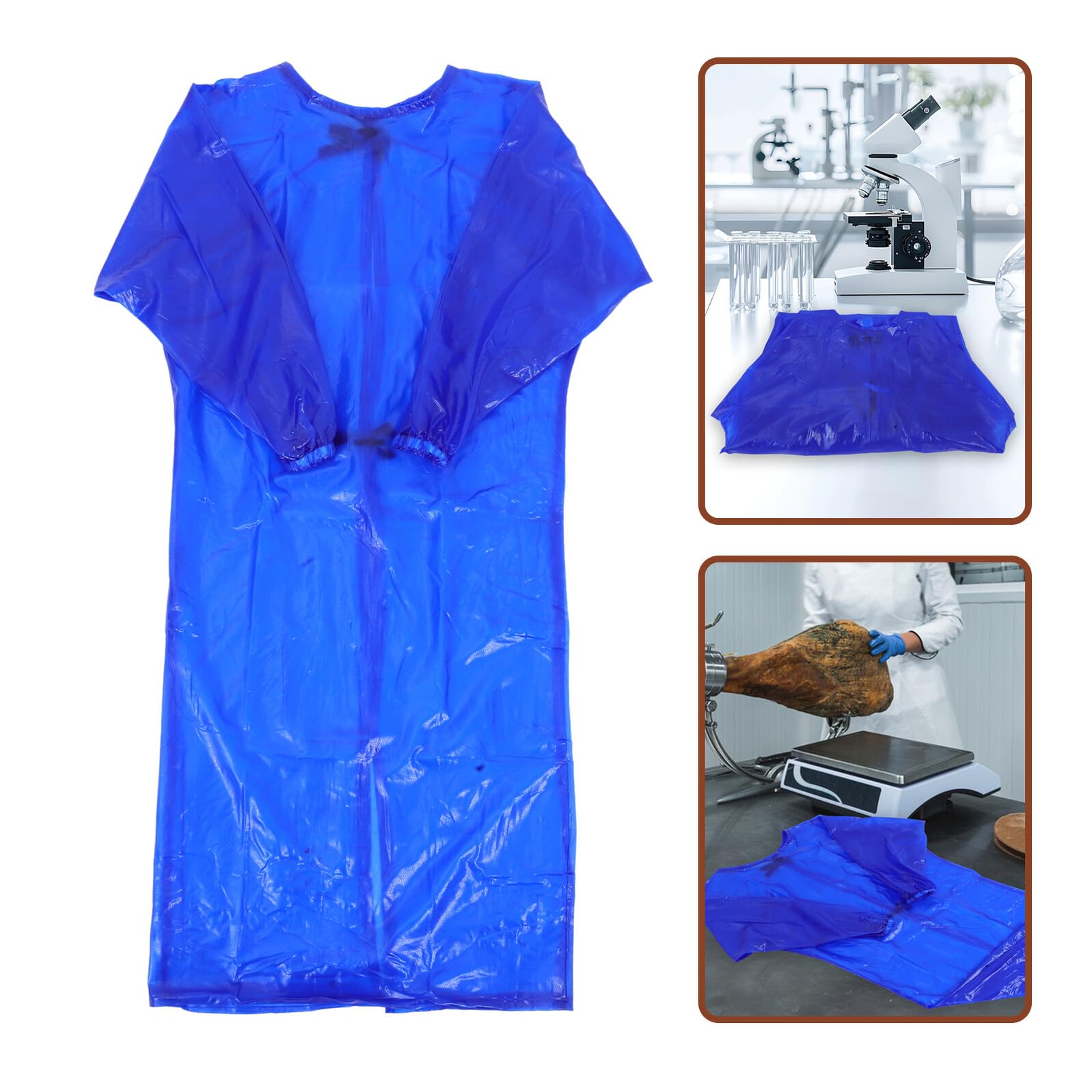Ölbeständige Arbeitsschürze mit Langen Ärmeln Verdicktes Pvc Material Transparente Schutzschürze für Männer und Frauen Robust für Schlachthof und Reinigung