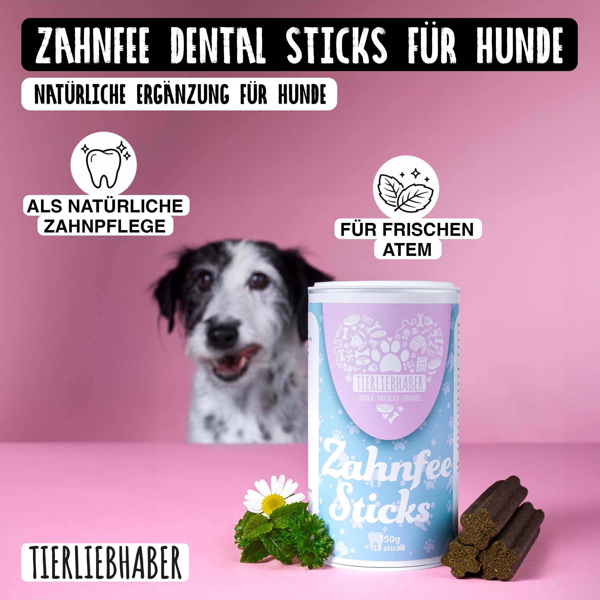 Zahnpflege Hund mit Dental Sticks Hund tierärztlich entwickelt – Zahnsticks zur Hunde Zahnpflege – Zahnreinigung gegen Mundgeruch – Hunde Zahnsteinentferner 350g von TIERLIEBHABER