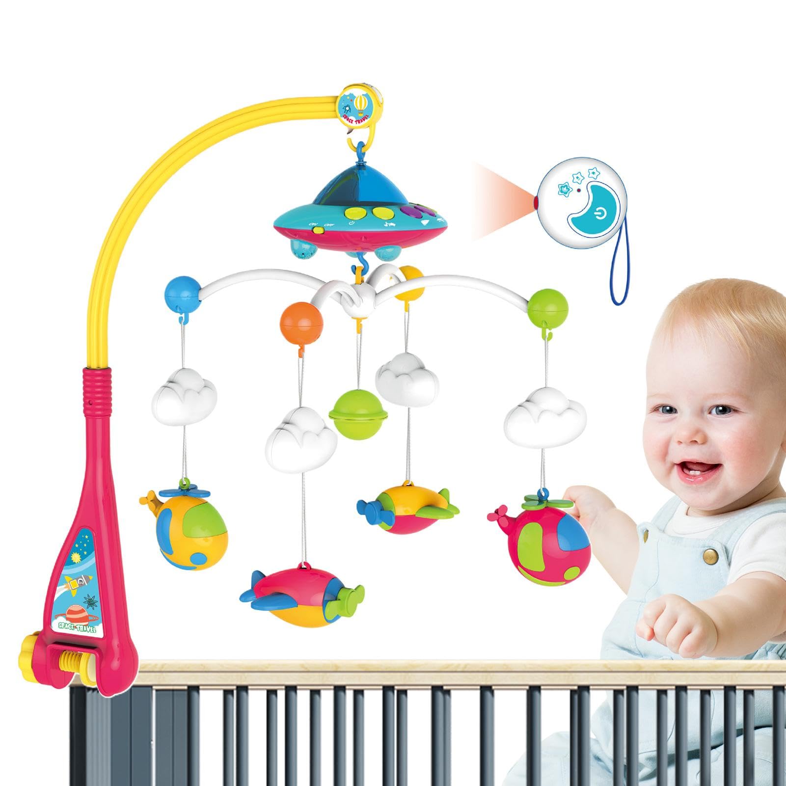 Crib Mobile con musica, mobile musicale per CRIB Funzione proiettore di per | Bambino multifunzionale decorazione del , per la scuola materna per