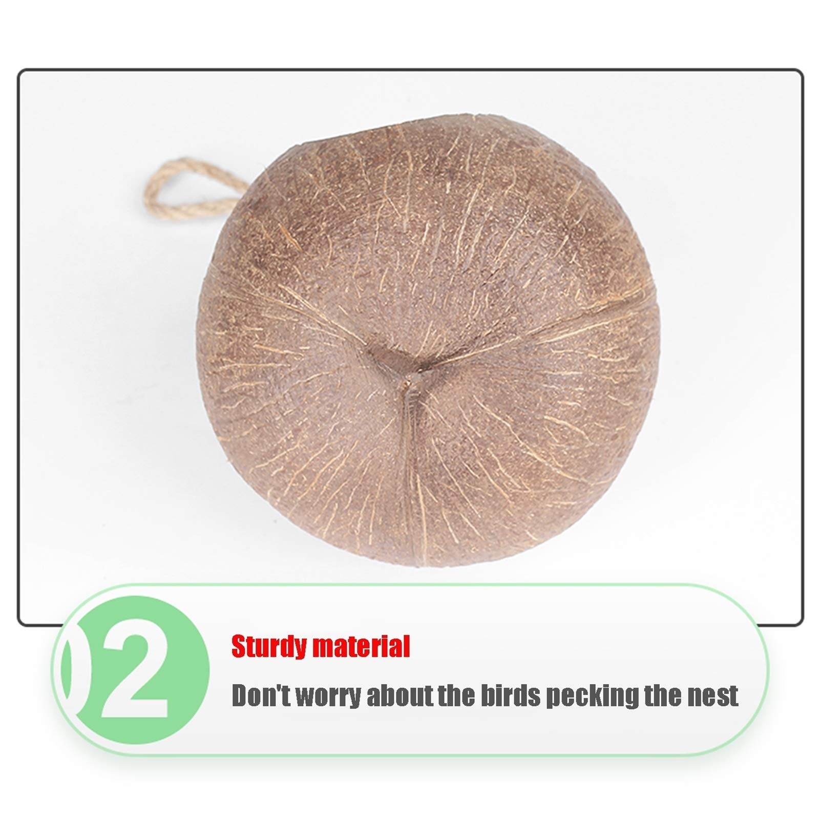 Domek dla ptaków Czysty naturalny ogród na zewnątrz Wiszące ptasie gniazdo, piwonia Skóra tygrysa Domek dla ptaków z łupin kokosa, średnica 13-14 cm, 14-16 cm (rozmiar: 13-14 cm)