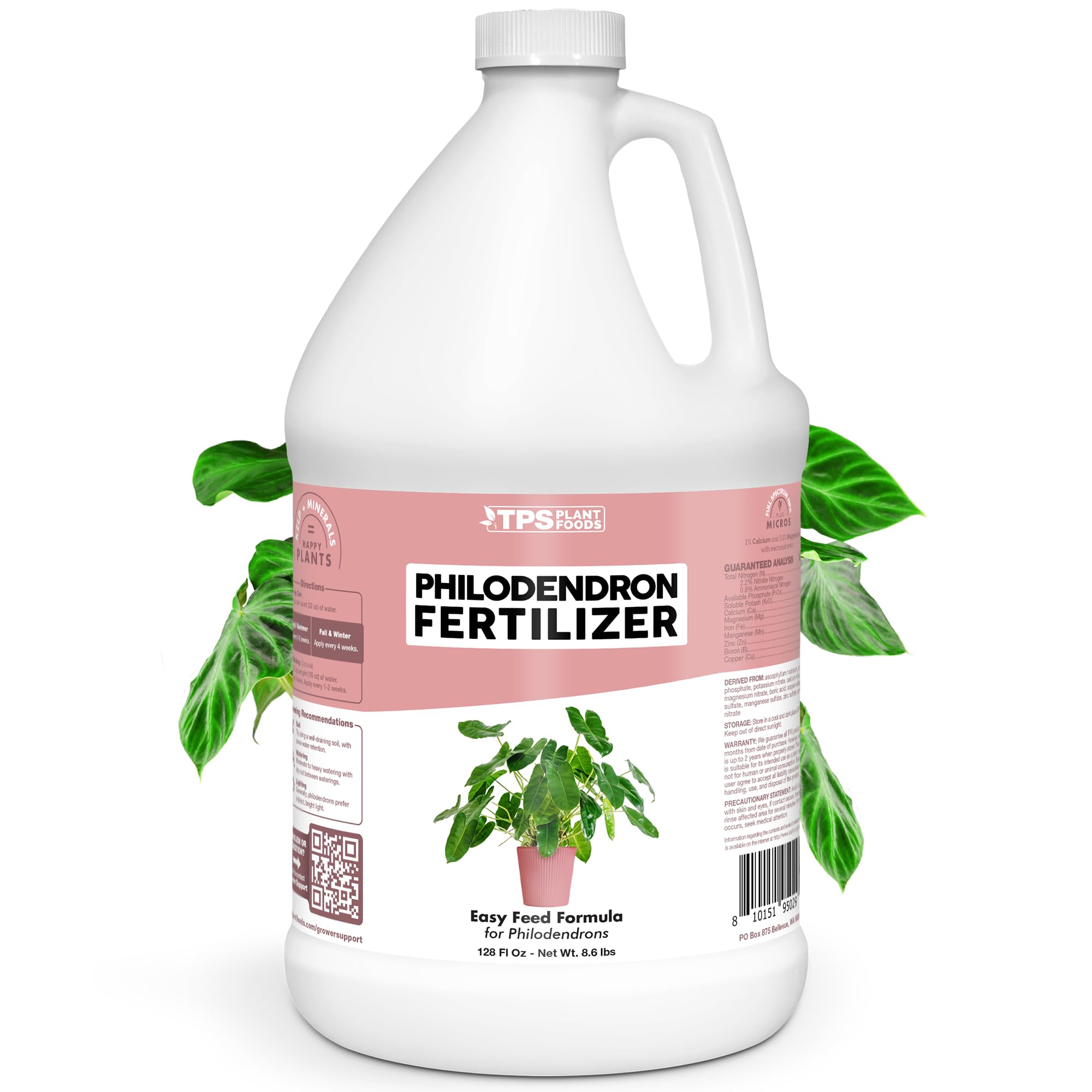TPS NUTRIENTS Philodendron Fertilizer for All Philodendron and Tropical Shade Plants, Liquid Plant Food 1 Gallon (128oz)
