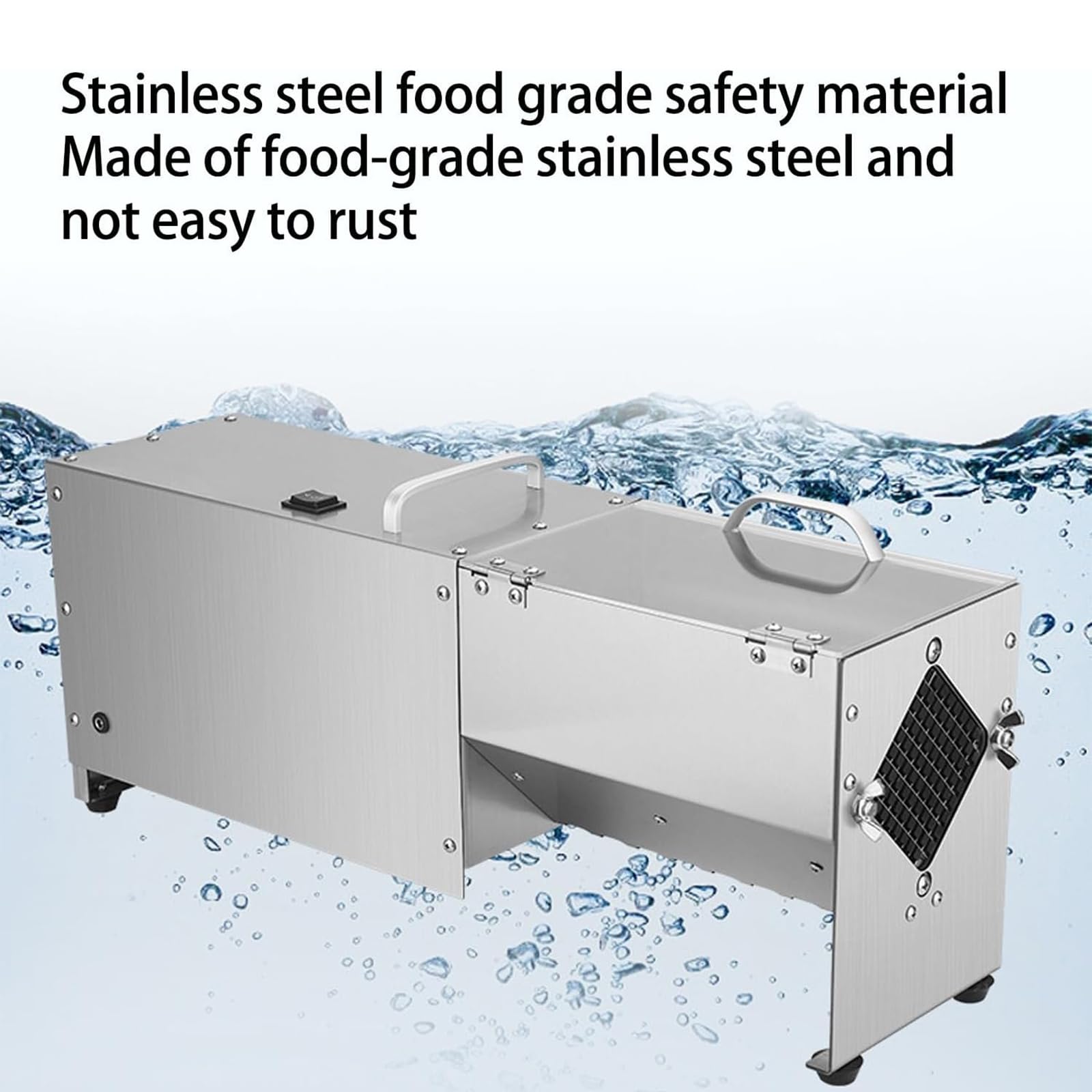 Affettatrice verticale elettrica francese, in acciaio inox, ad alta efficienza, 100 kg/h, 3 lame a griglia per 7 mm/10 mm/14 mm, ideale per ristoranti e case