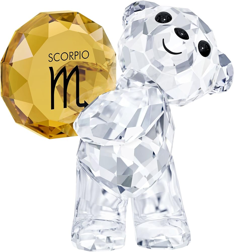 Swarovski kris baer orsetto in cristallo bianco e arancione 5396286