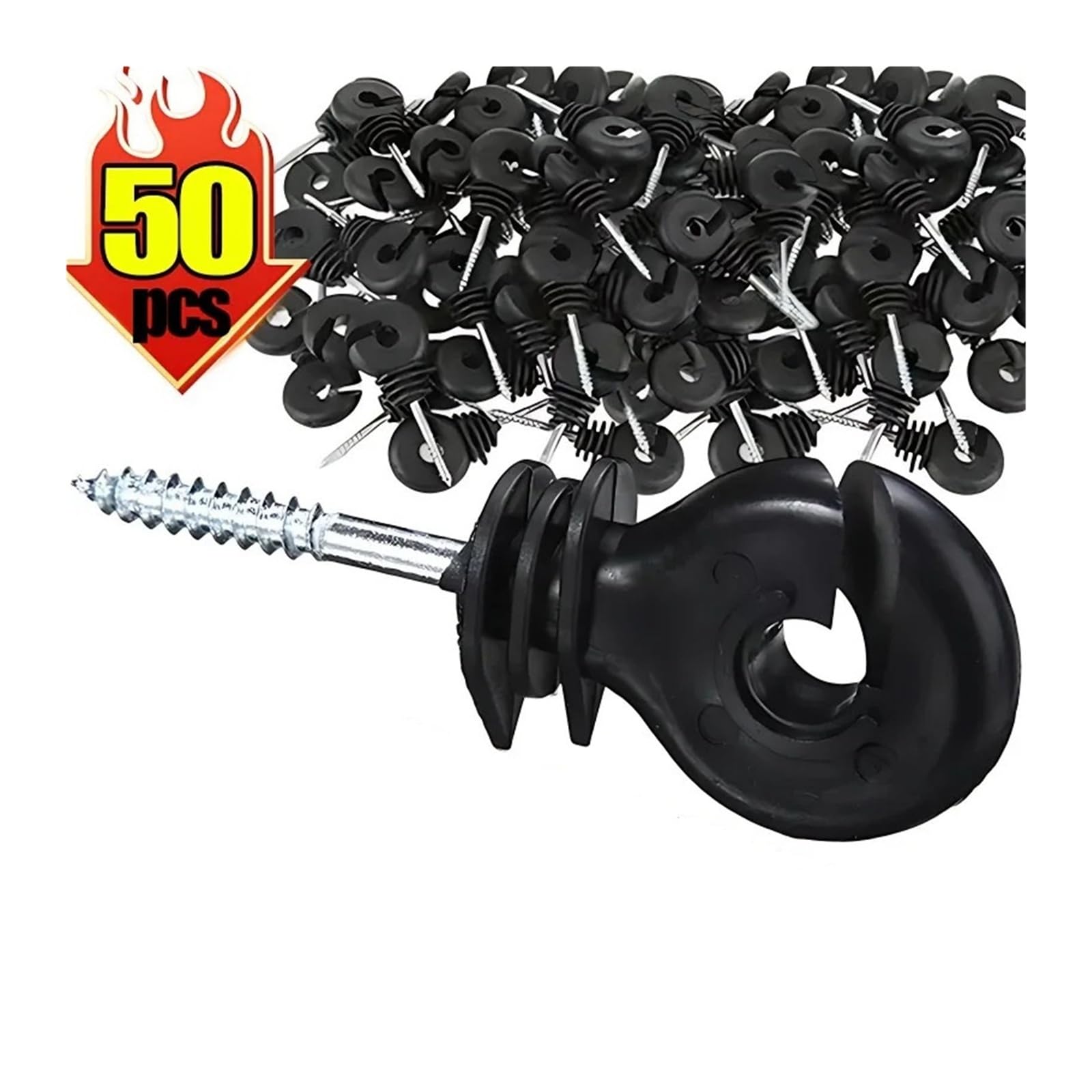 Isolatori per Recinto Elettrico 50/5 Pezzi Isolatori for recinzioni elettriche agricole for collegamenti sicuri dei Cavi Isolatori for recinzioni elettroniche for Bestiame pascoli(50PCS)