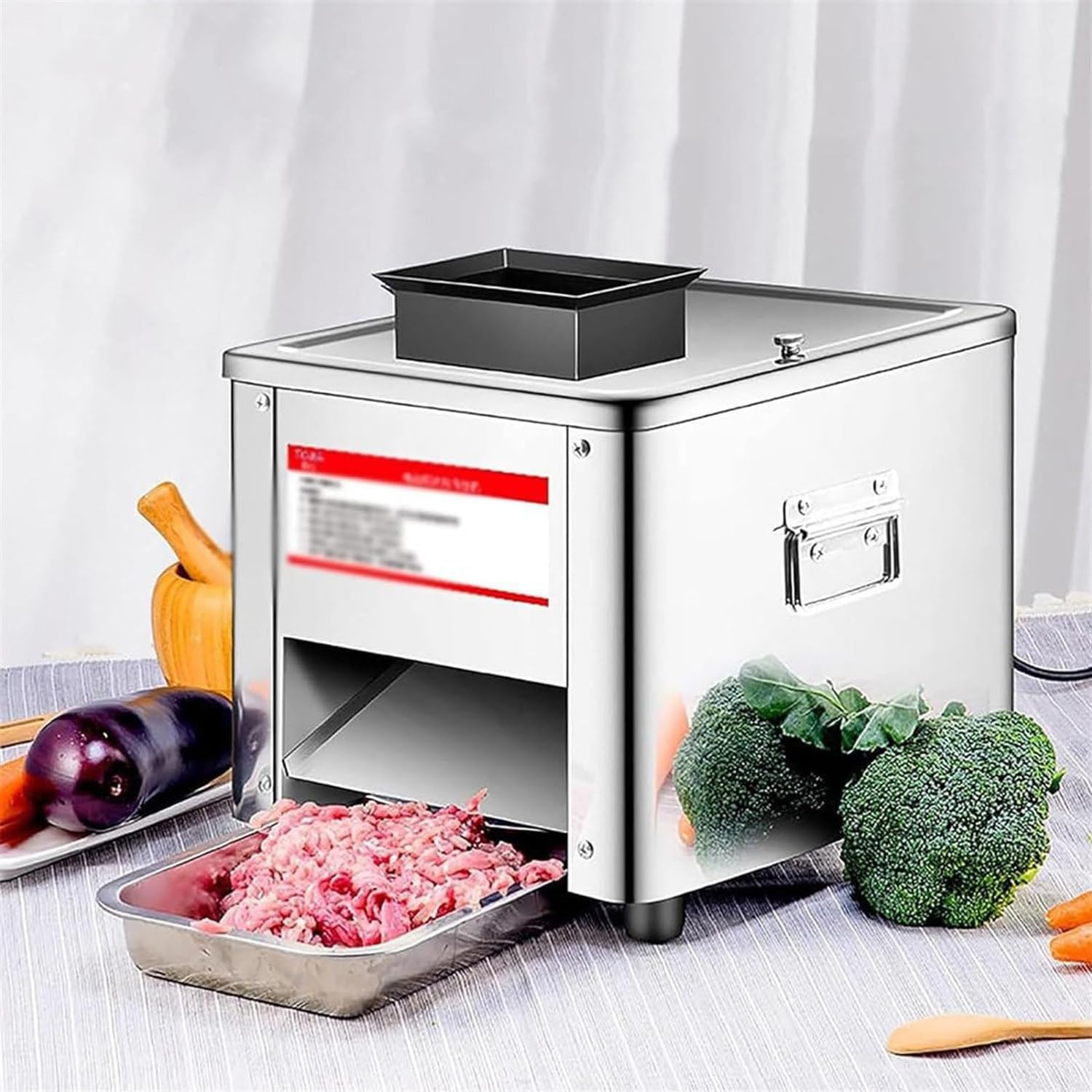 YXYLJOZ Commercial Meat Cutters Meat Slicer, 850W Electric Stainless Steel Fresh Meat Shredded Slicer Processing Machine, Meat Cutting Shredding Dicing Machine for Slices Strips Cubes (15mm)