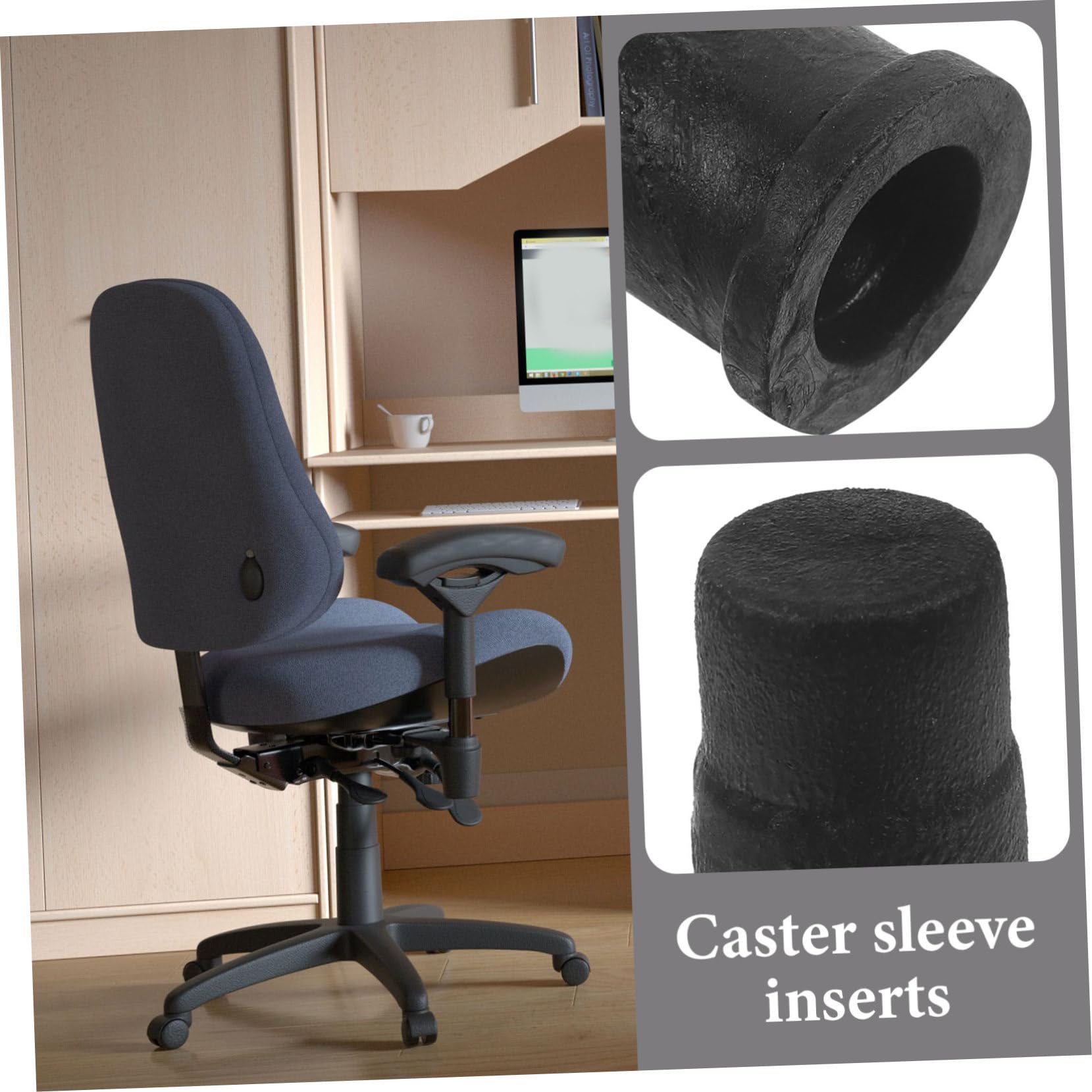 HOODANCOS 20pcs Caster Rod Rubber Cap Swivel Caster Sleeve Furniture Wheel Stem Inserts Sleeves Caster Socket Sleeve Ball Caster Wheels Round Inserts Caps to Rotate Abs Heavy Bedstead