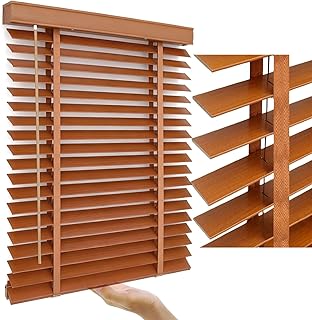 Cordless 2" Wood Blinds, Wooden Blinds for Indoor Windows, Customizable Horizontal Window Blind, persianas de Madera para ventanas, Home Plantation shutters