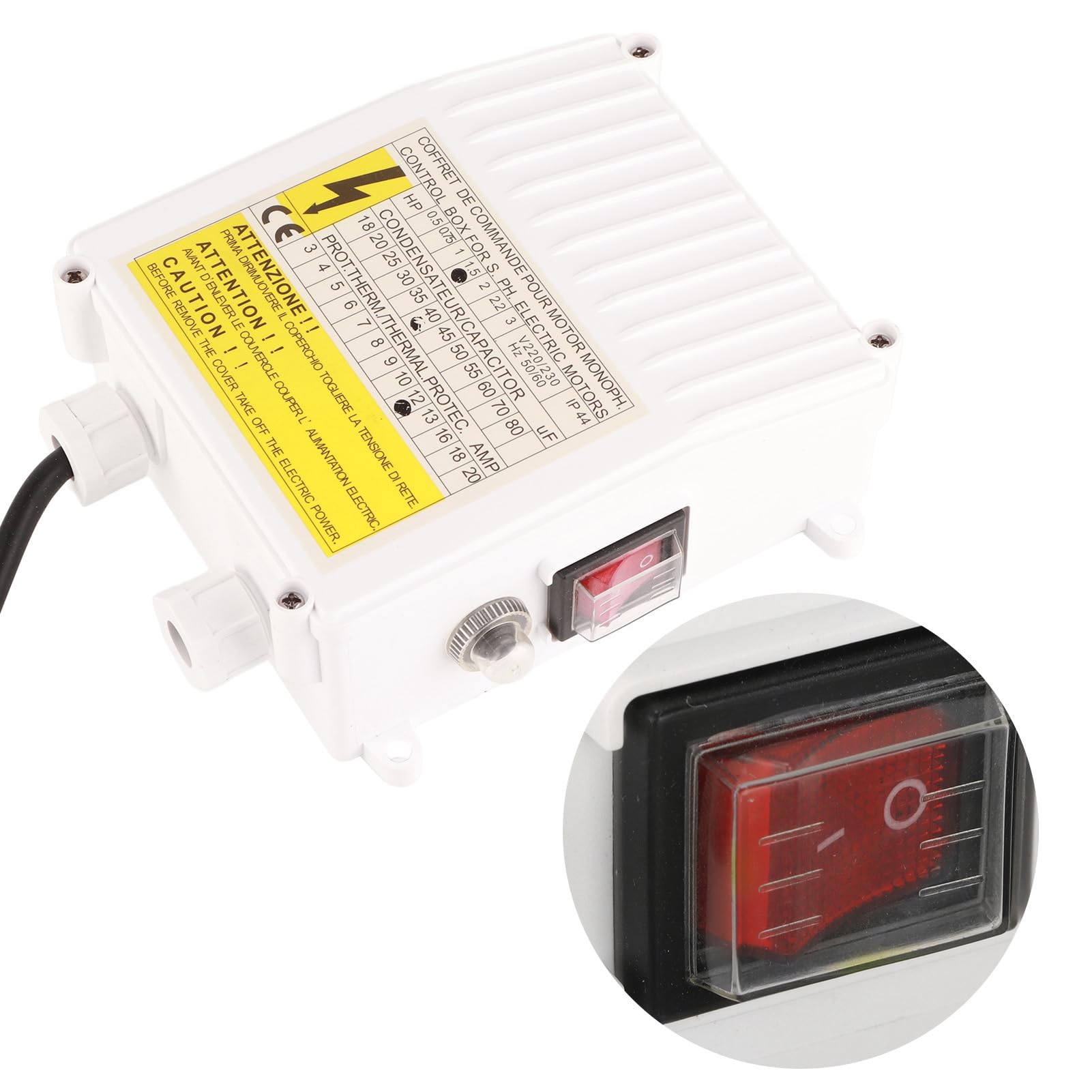 Pumpensteuerbox 1100W 220V für Tiefbrunnen-Tauchpumpen mit integriertem Wärmeschutz EU-Stecker Wasserpumpensteuerung Leistungsschalter Haushaltsanwendungen
