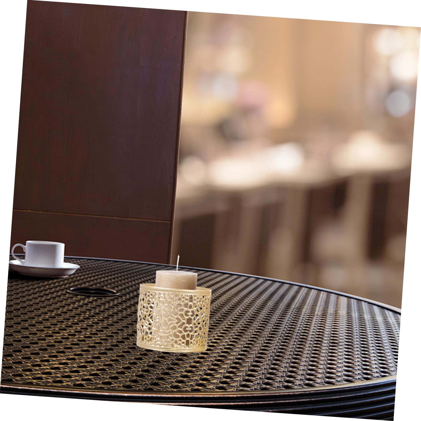 LIFKOME 9pezzi Portacandele Ferro Dorato Scavato Per Decorazione Casa Atmosfera Romantica e Calper Feste e Ricevimenti Design Classico e Elegante
