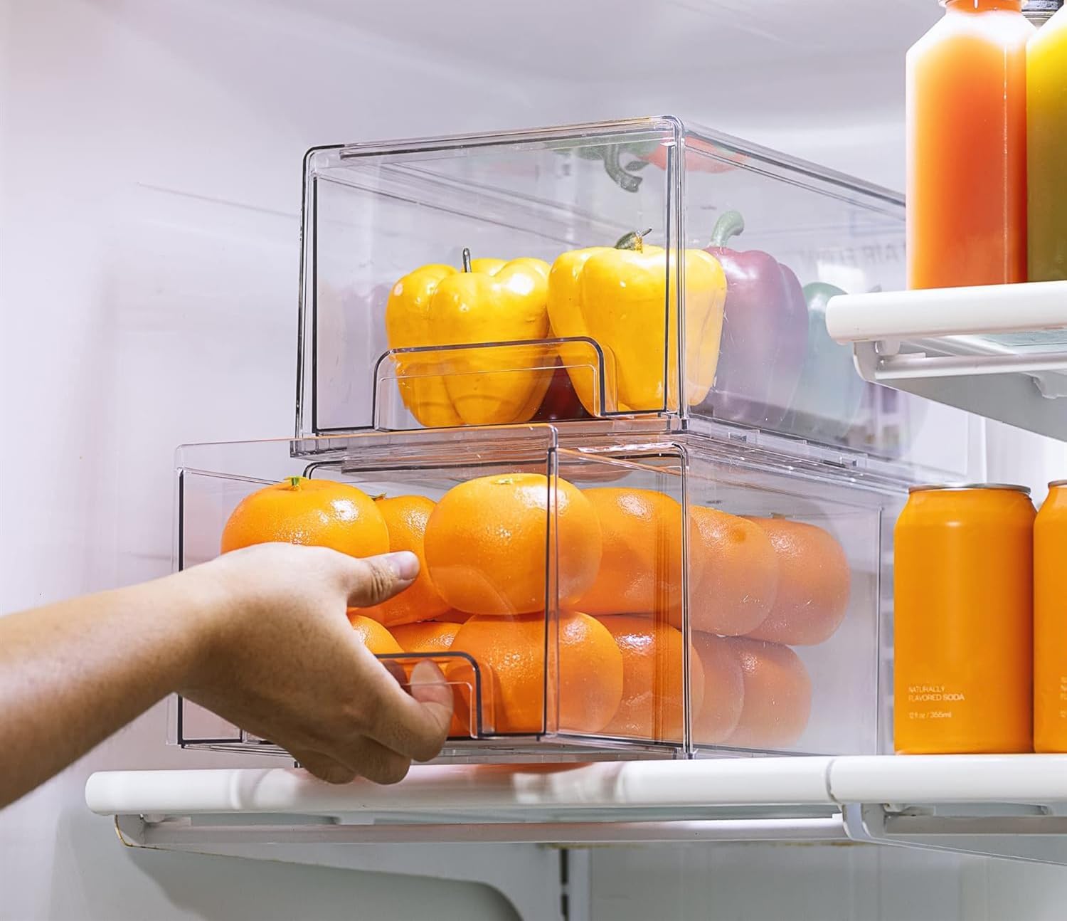 Organizer Frigorifero Trasparente Epzia - Cassetti Impilabili Per Cucina, Freezer E Dispensa - Foto 6