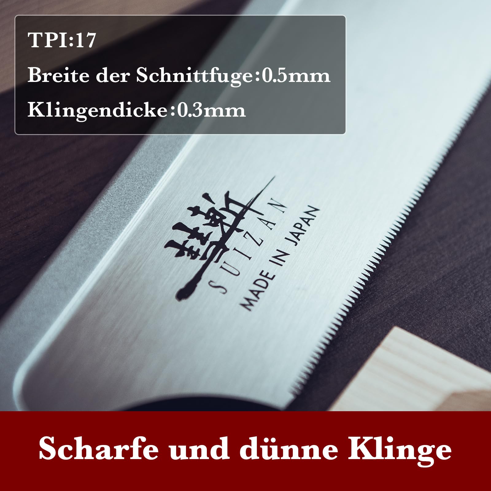 SUIZAN Dozuki Feinsäge 240mm Rip Cross Angle Cut Japansäge Zugsäge Handsäge Holz