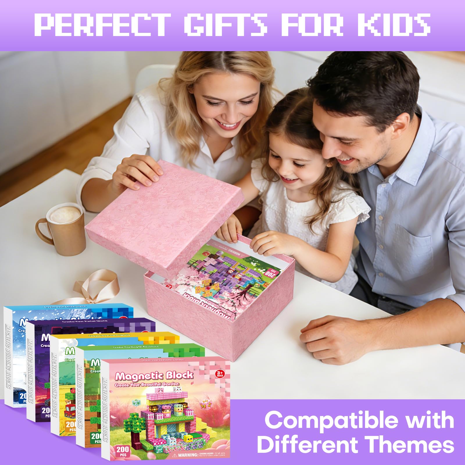 Bloque de construcción magnético para niñas 200 pcs